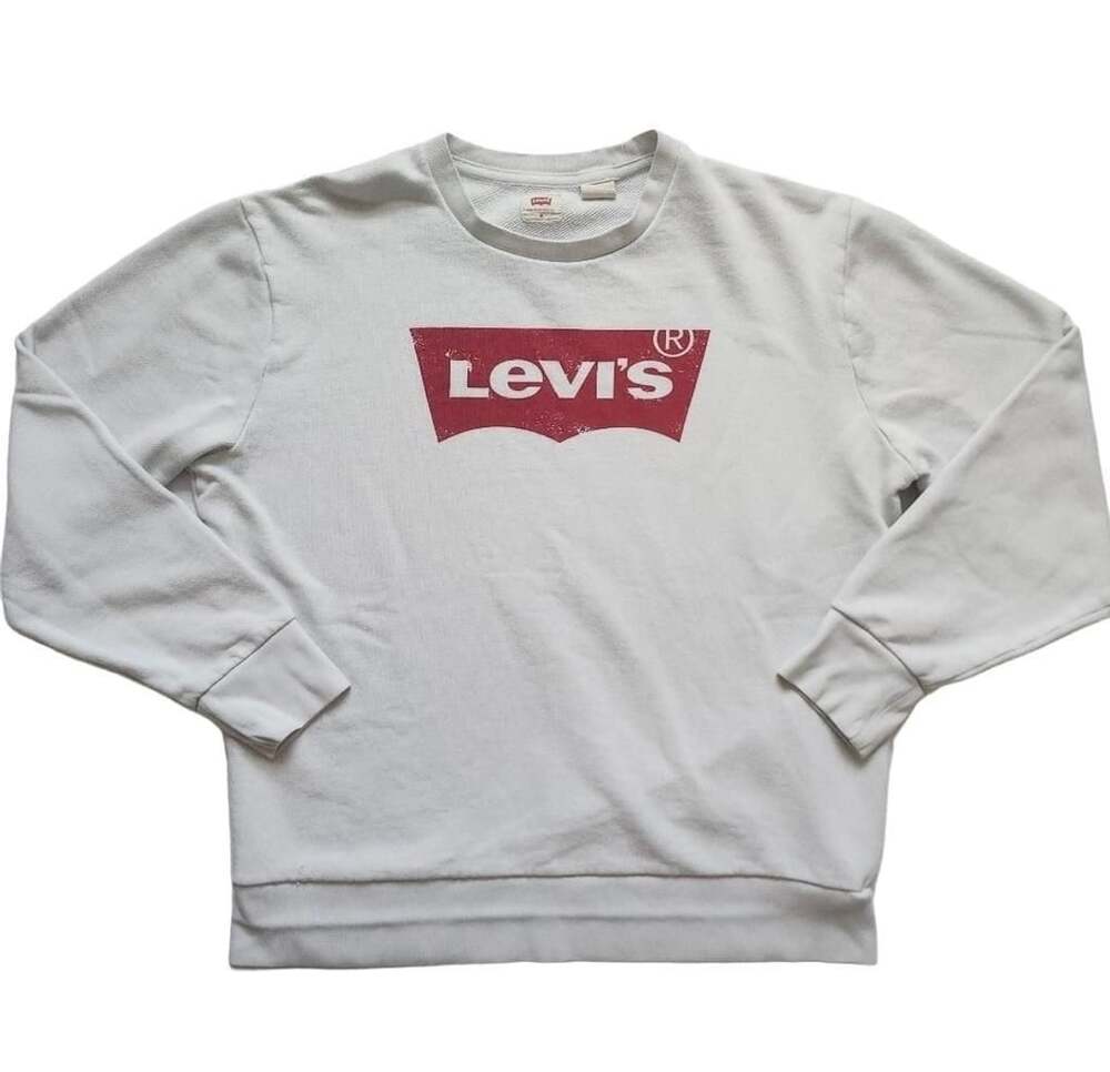 Levi's Batwing Logo Crewneck Sweatshirt Size M White
